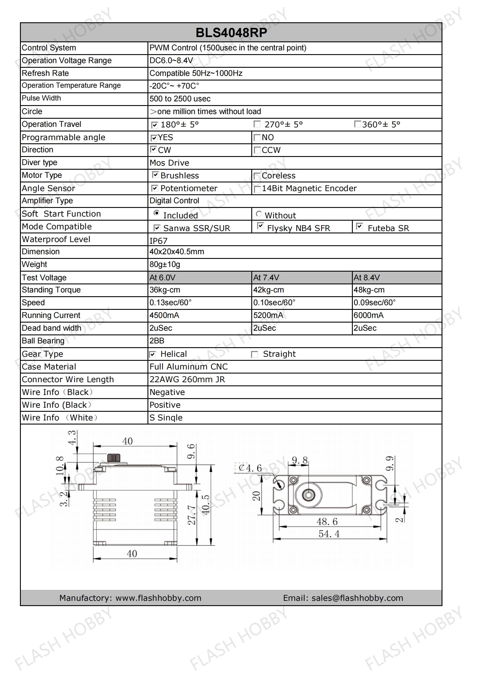 BLS4048RP 48KG Servo sin escobillas