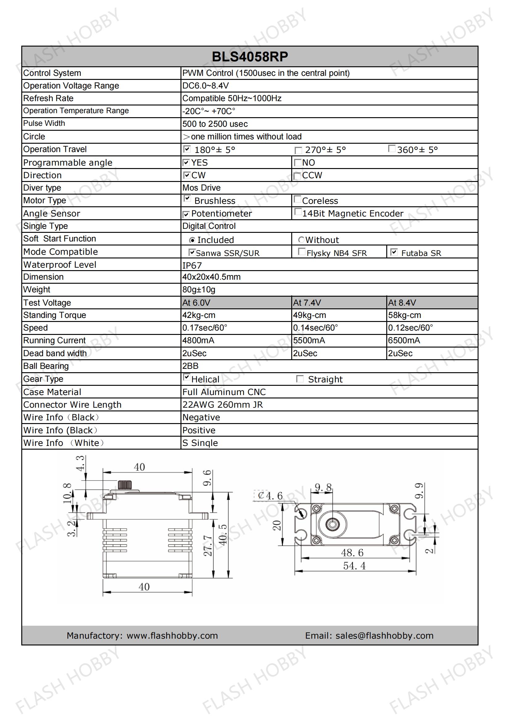 BLS4058RP 58KG Servo sin escobillas