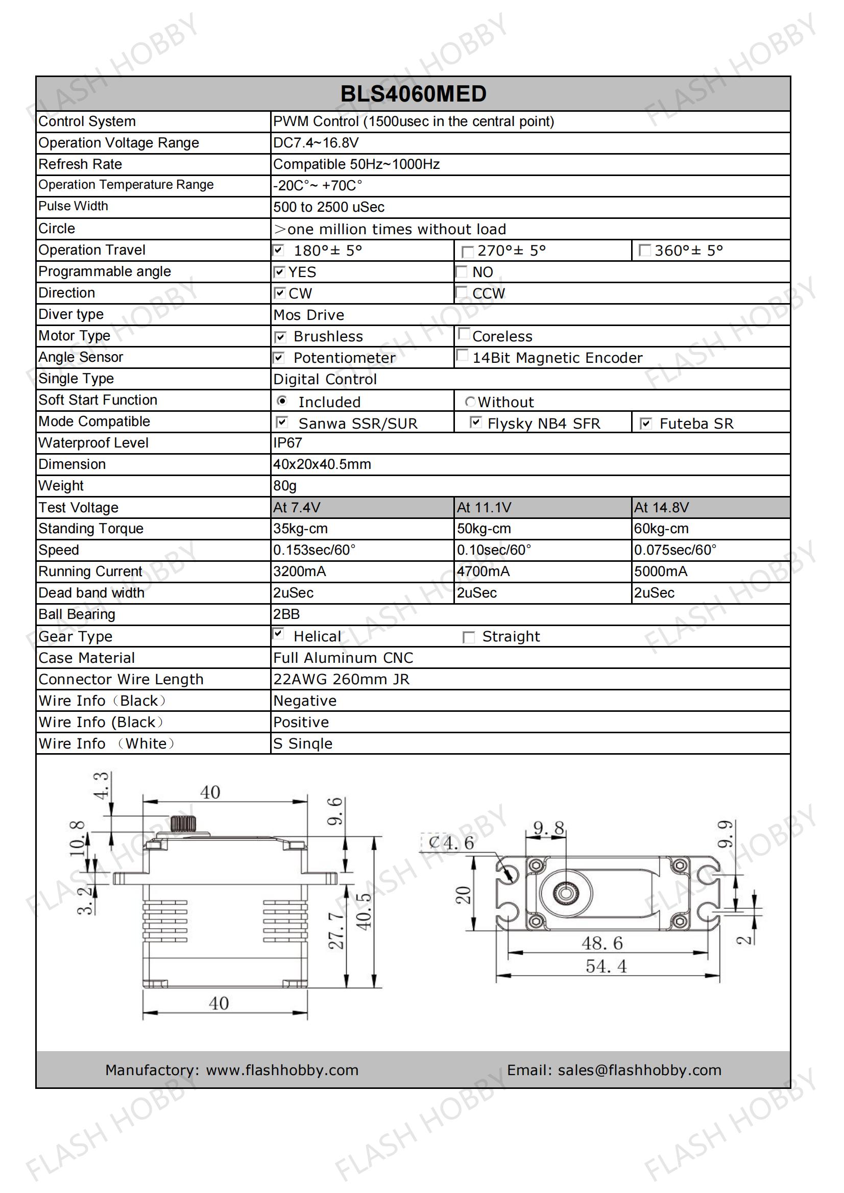 Servo sin escobillas BLS4060MED 60KG